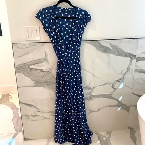 Tularosa blue and cream polka dot maxi. Size S